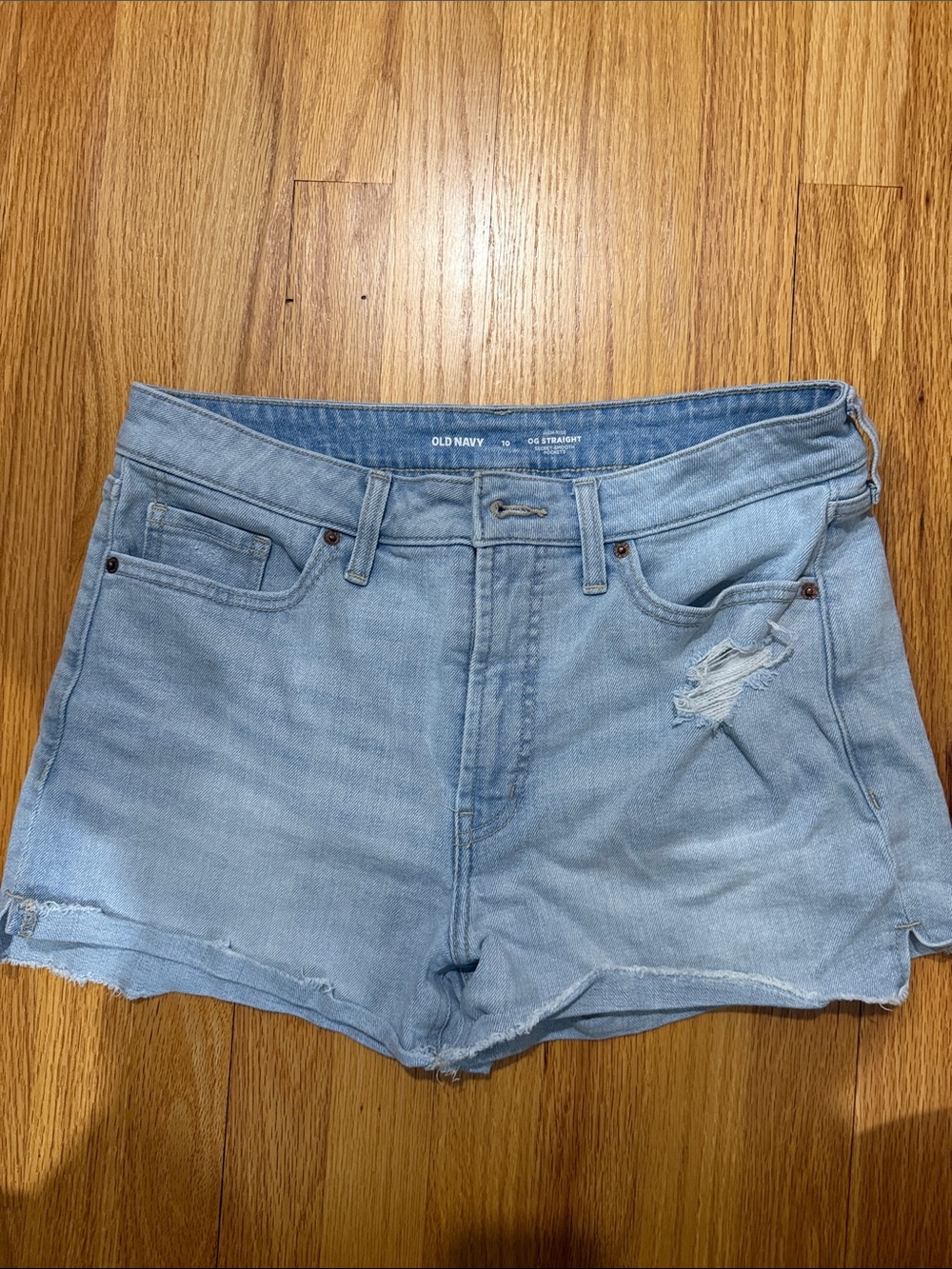 Old Navy Light Blue Distressed Denim Women's Shorts
